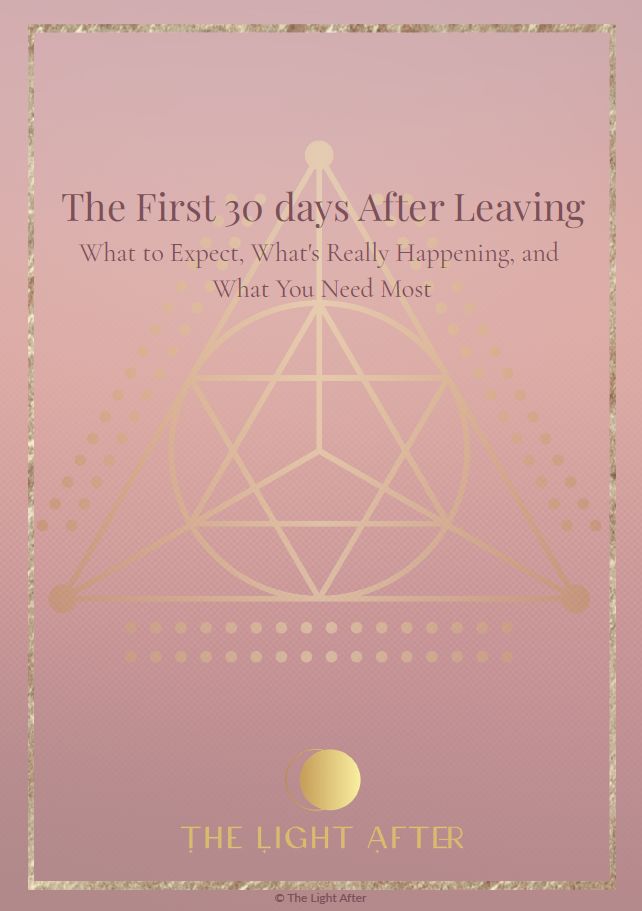 Cover of the free recovery guide The First 30 Days After Leaving, offering practical support after leaving an abusive relationship.