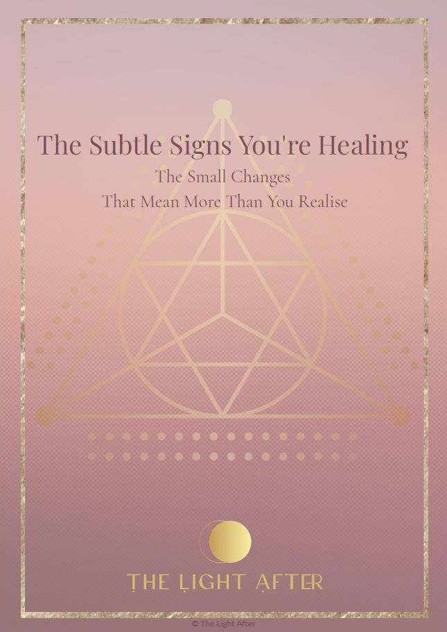 Cover of the free recovery guide The Subtle Signs You're Healing, helping survivors recognise progress during domestic abuse recovery.
